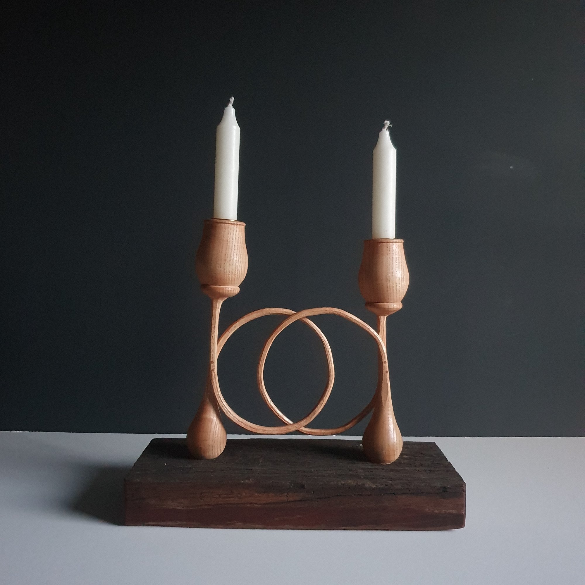 Interconnected — steam-bent candlestick